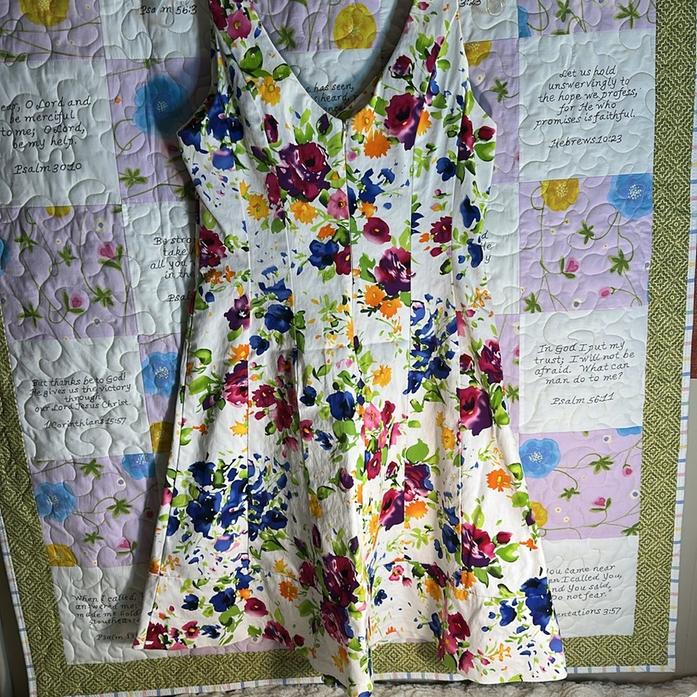 Ralph Lauren summer flare stretch dress floral sz 10 - Picture 8 of 12